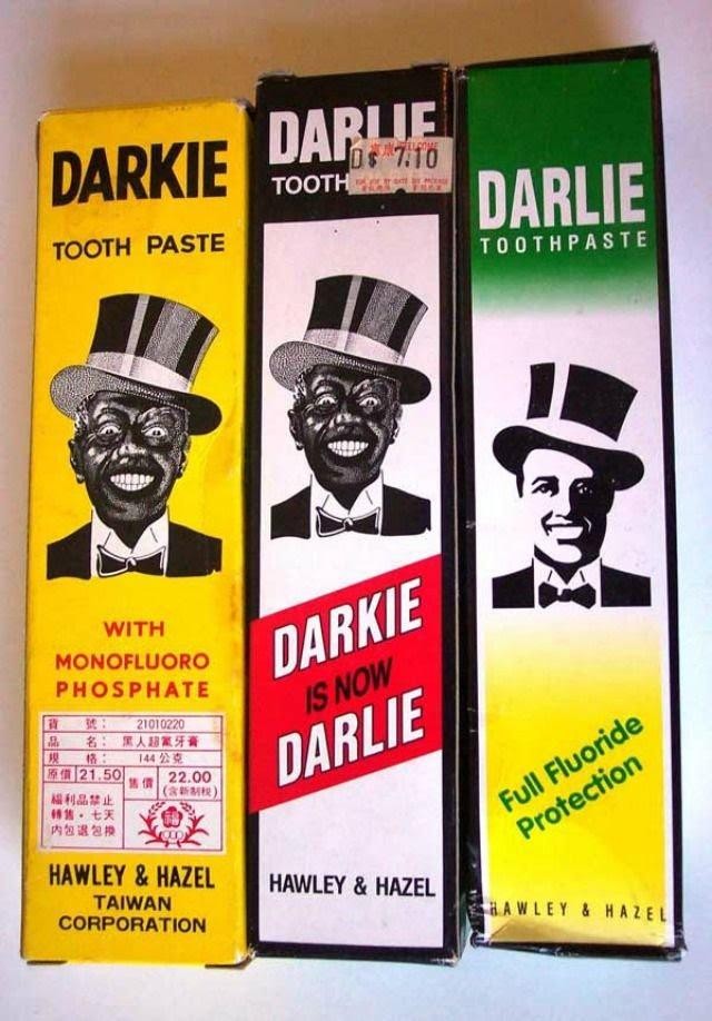 Darkie Tooth Paste Advertising White Glass Marble 