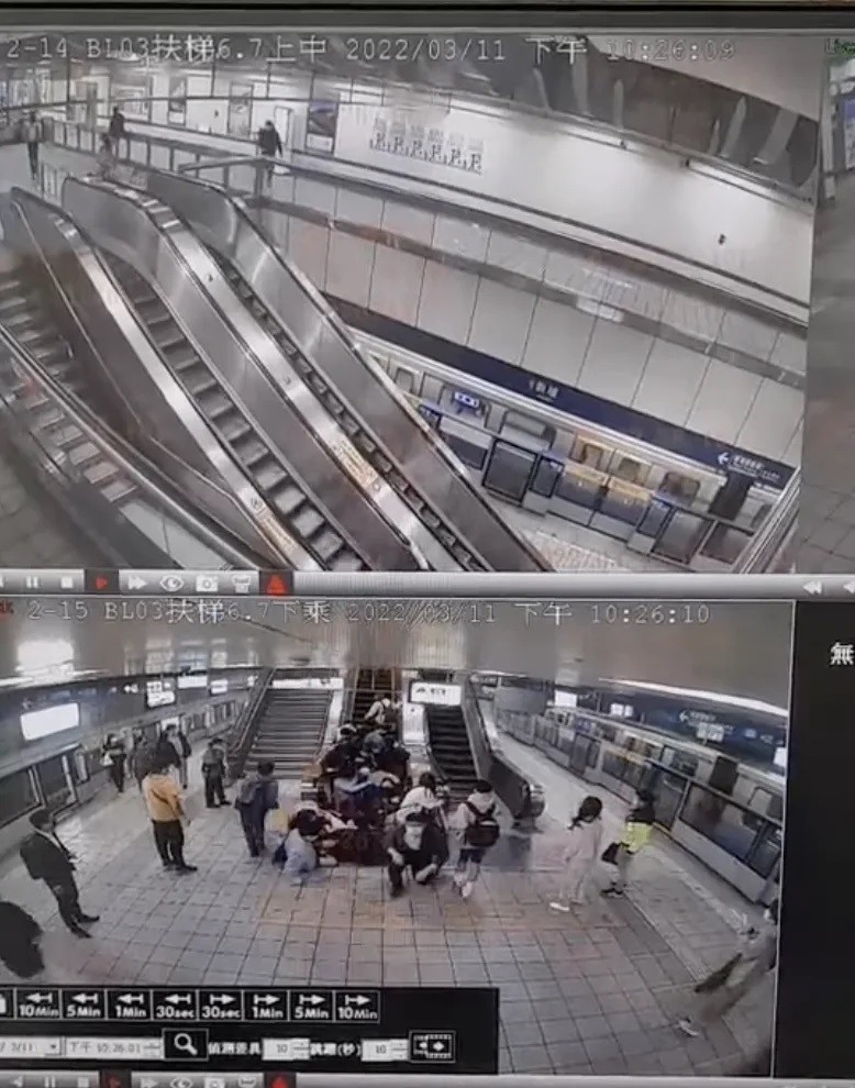 Video shows New Taipei MRT escalator suddenly collapse