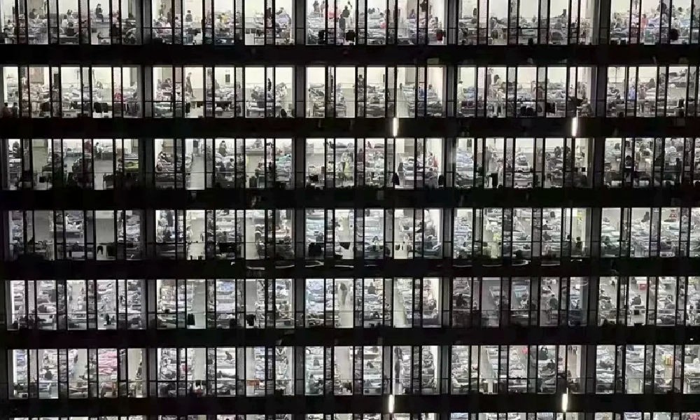 Viral photos show Shanghai office building transformed into makeshift hospital