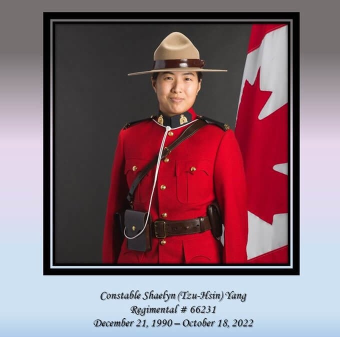 Taiwanese-Canadian female Mountie fatally stabbed by homeless man