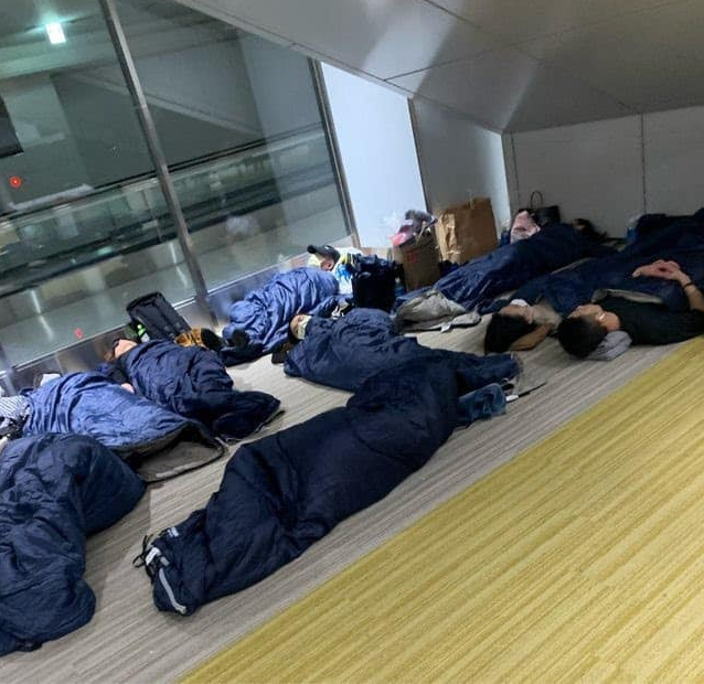 The Taiwan airline was fired after delays caused passengers to fall asleep in the terminal