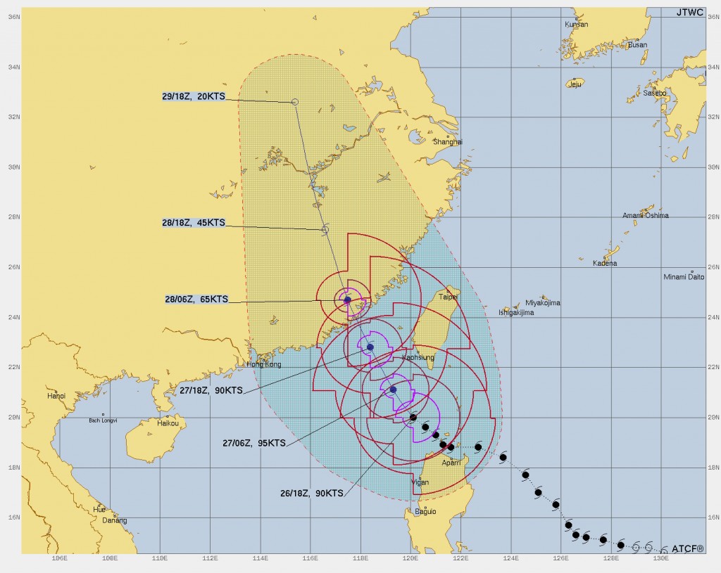 Typhoon Doksuri to have greatest impact on Taiwan Thursday
