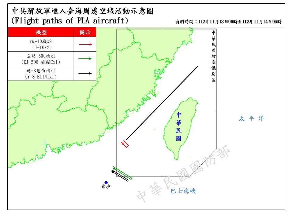 Taiwan tracks 11 Chinese military aircraft, 5 naval ships around nation