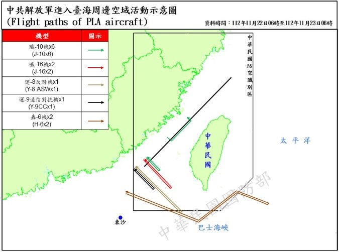 Taiwan tracks 25 Chinese military aircraft, 8 naval ships around nation