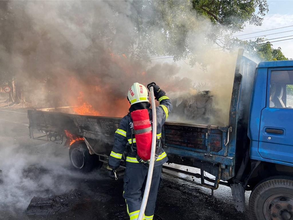Truck laden with whisky catches fire in Taiwan's Kinmen